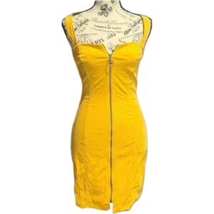 Forever 21 Mustard Zip Down Midi Dress